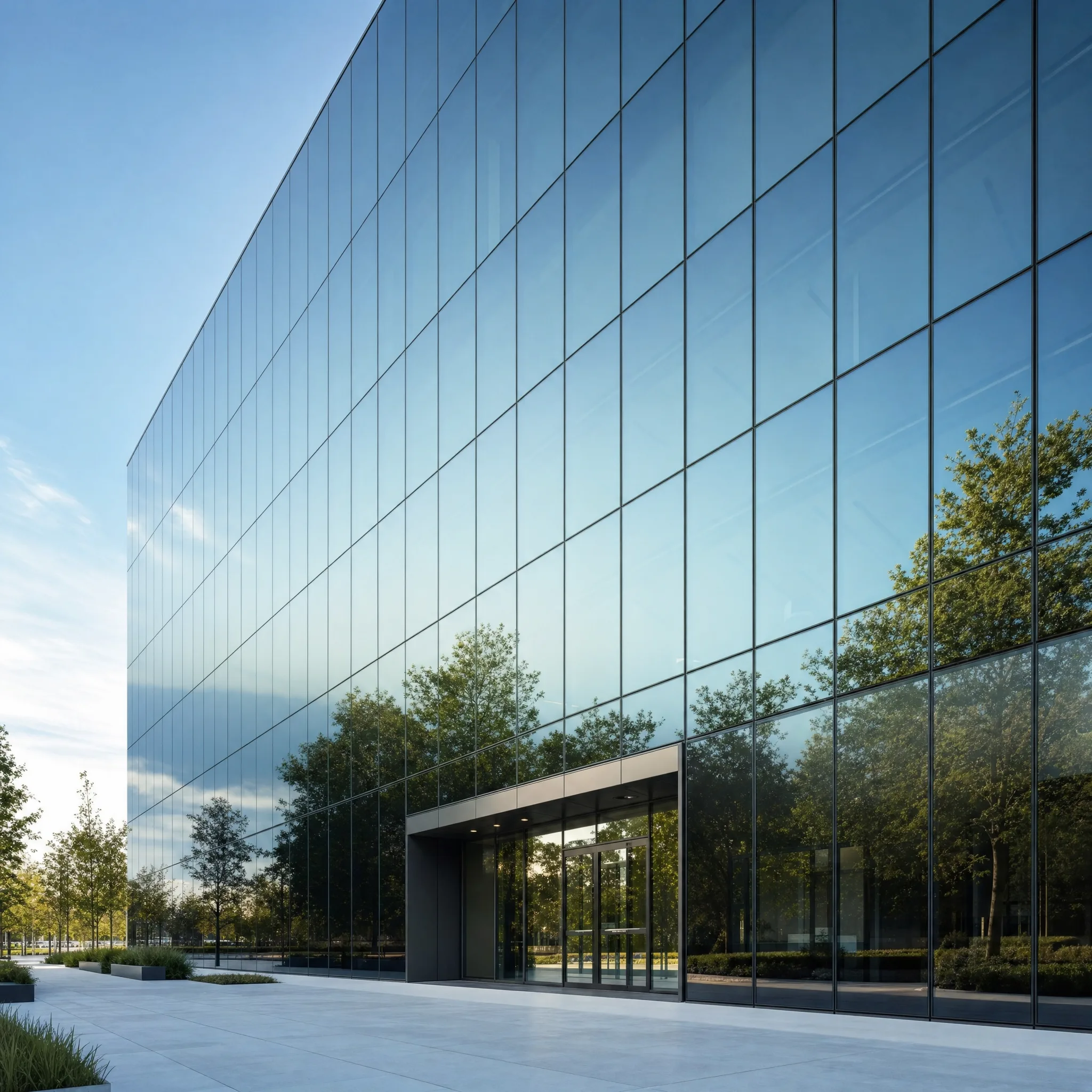 Hanita Coatings architectural window film on a modern Allentown commercial building