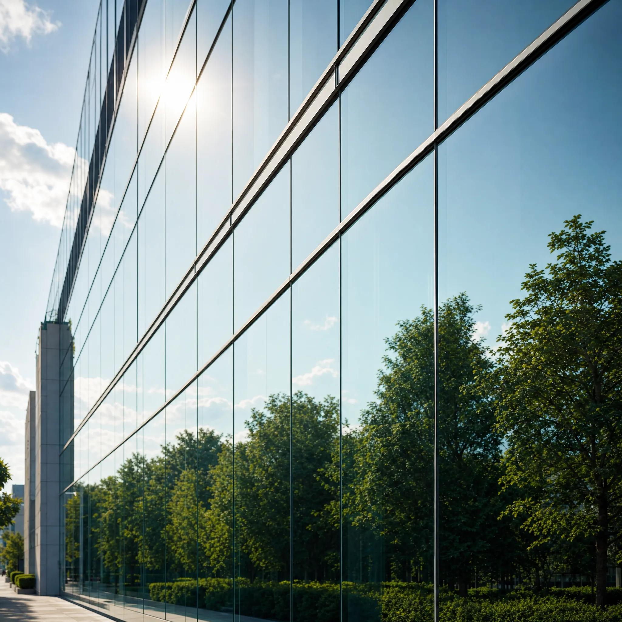 Solar Gard high-performance window film on an Allentown PA commercial building — solar heat control