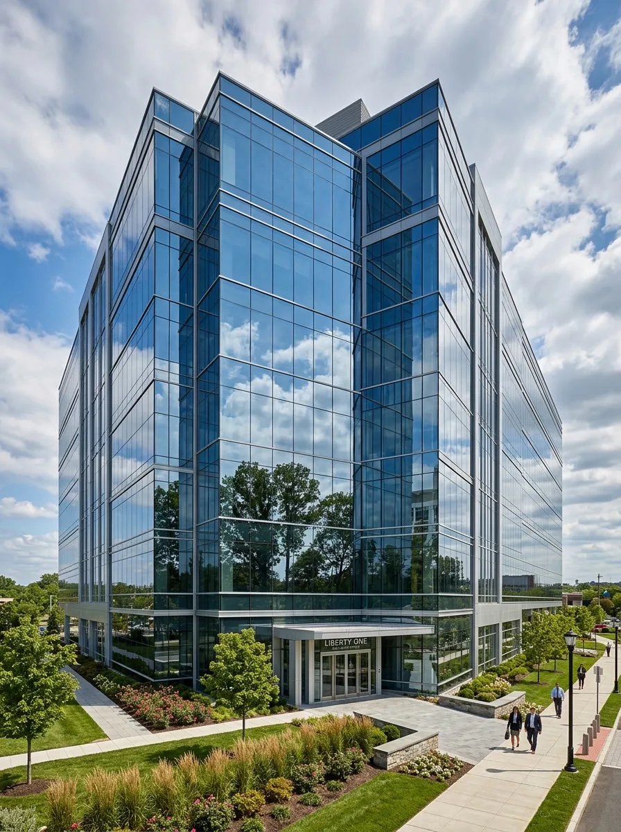 Hanita Coatings architectural window film on a modern South Jersey commercial building