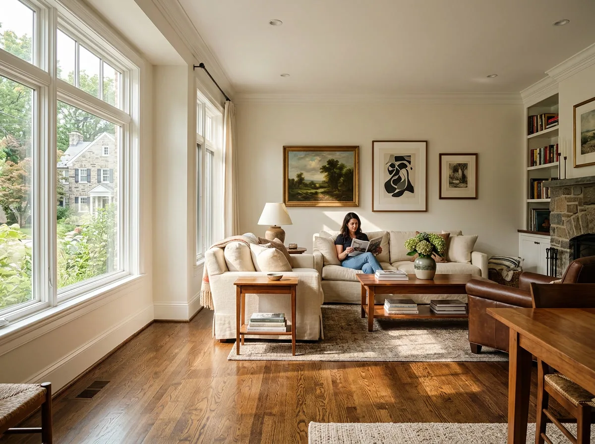 UV-blocking window film protecting a South Jersey home interior from sun damage and fading
