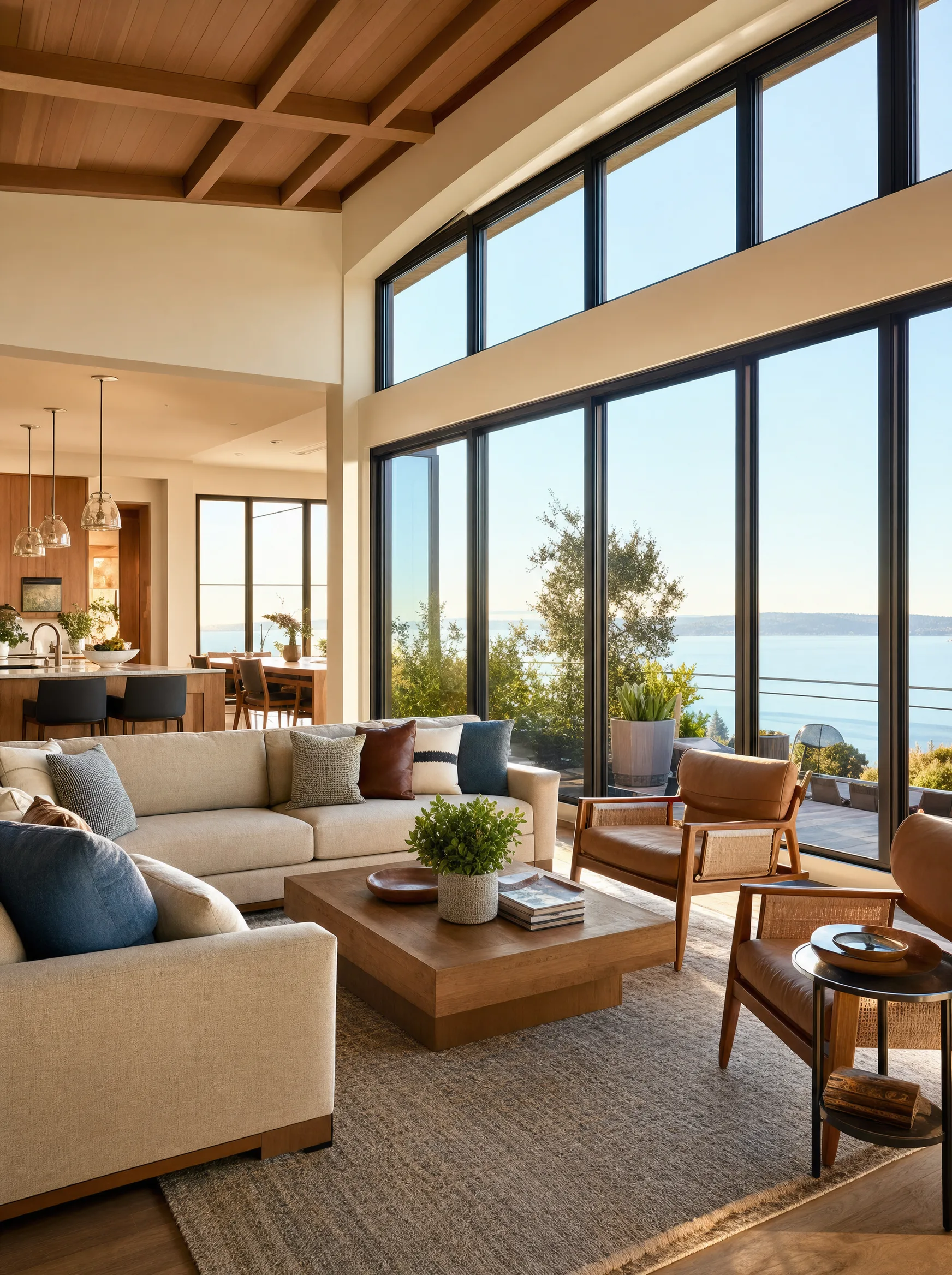 Warm Erie residential interior with large windows — window film keeps this Erie home comfortable through lake summers and snowy winters