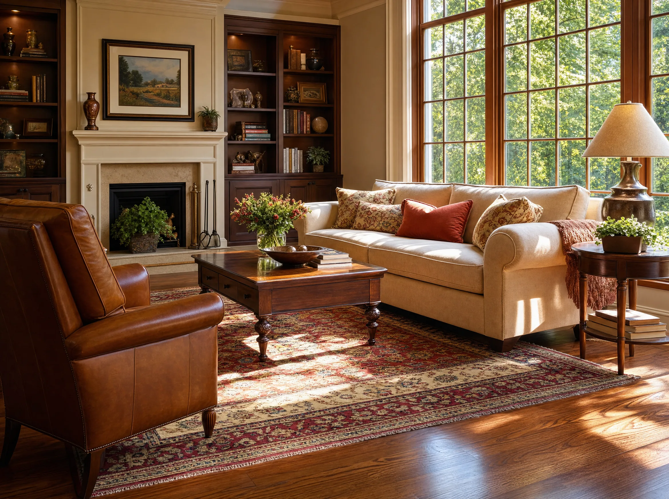 UV-blocking window film protecting a Pittsburgh home interior from sun damage and fading