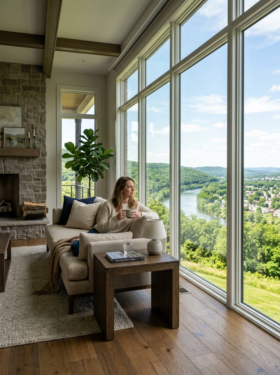 Crystal-clear Huper Optik ceramic window film in a luxury high-rise interior