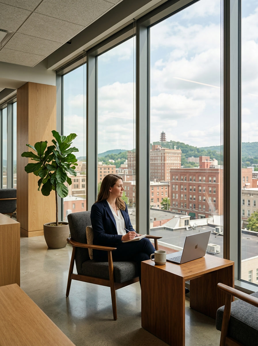 LLumar solar control window film on a Reading PA commercial building — glare and heat rejection
