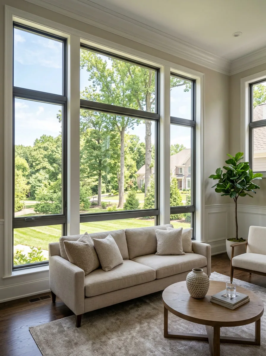 Crystal-clear Huper Optik ceramic window film in a luxury high-rise interior