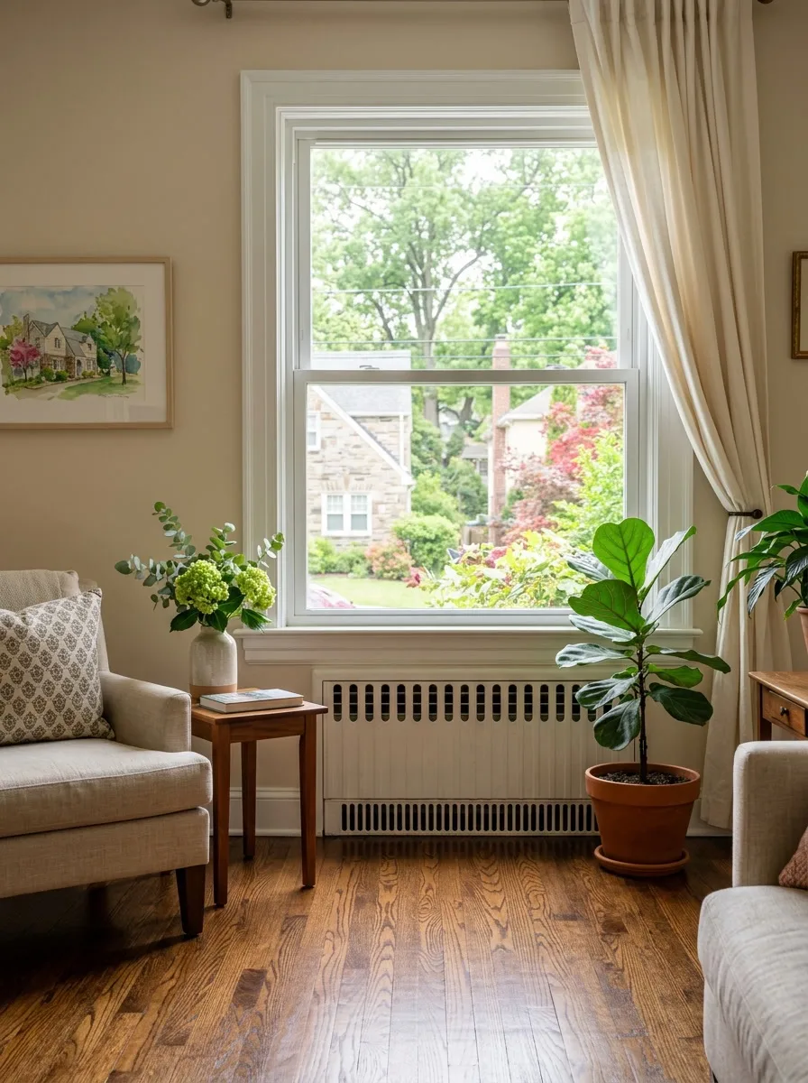 Vista residential window film in an Upper Darby twin home interior — UV protection and energy savings
