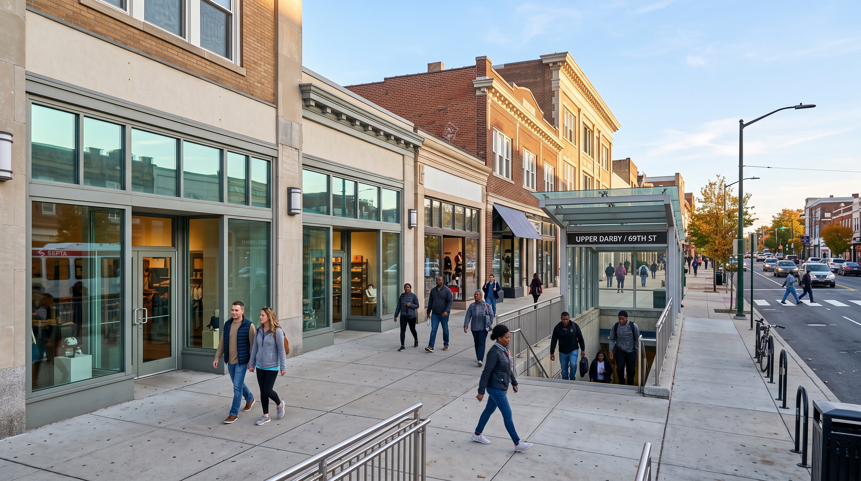 Storefront and office glass along 69th Street in Upper Darby PA — window film for Delaware County commercial properties